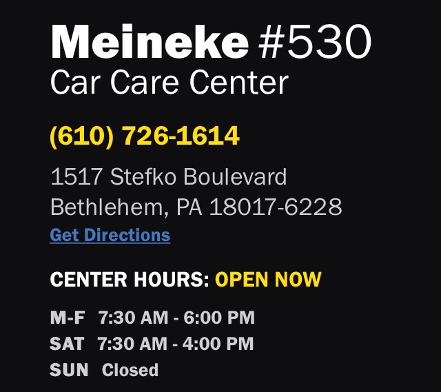 Auto Repair near Bethlehem Meineke 530 Oil Change Brakes Mufflers